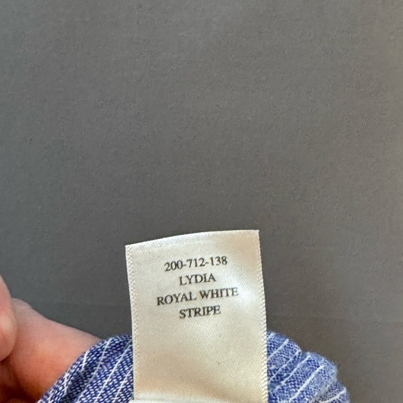 Rails Lydia Blue & White Striped Linen Long Sleeve Mini Dress Size Small - Picture 7 of 11